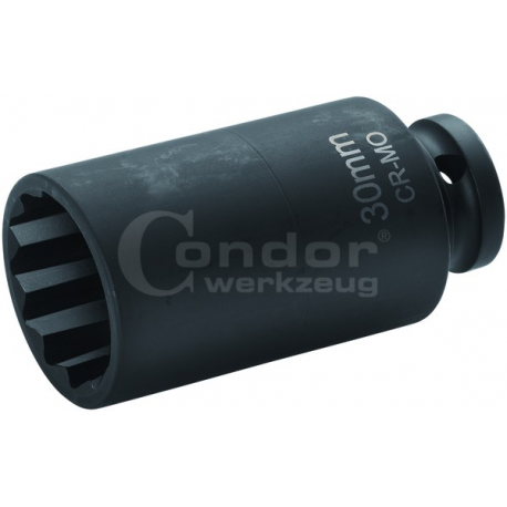Drive Shaft Socket, 1/2", CrMo, bi-hex 34 mm