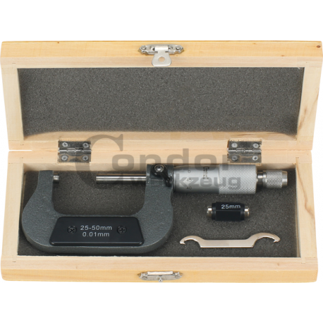 Micrometer, 1/100 mm, range 25-50 mm