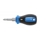 Screwdriver with double-sided screwdriver bit, for PH0, PH1, PH2, PH3, PZ1, PZ2, PZ3 and slotted 6 mm screws