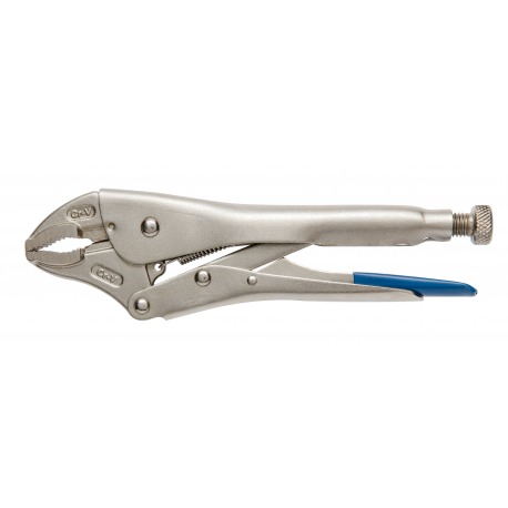 Locking pliers with round jaws