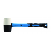 Rubber mallet (black-white) with fibreglass handle, 680 g