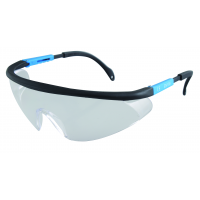 Safety glasses, high quality transparent PC glass, adjustable temples