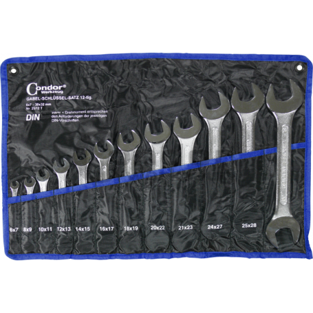 Double Ended Open Jaw Spanner Set, 12 pcs., 6-32 mm