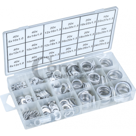 Aluminium Seal Ring Assortment, 450 pcs., 18 sizes