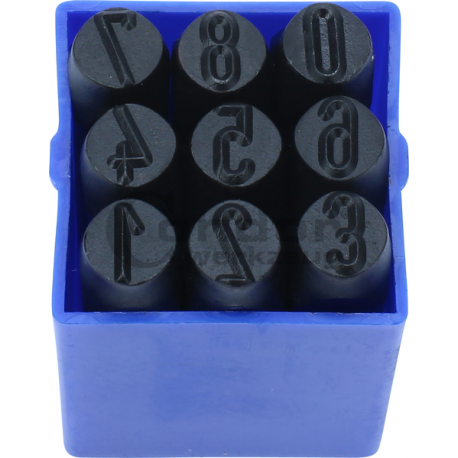 Number Stamp Set, 9 pcs., 10 mm
