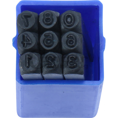 Number Stamp Set, 9 pcs., 3 mm