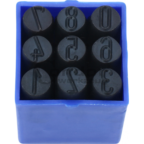 Number Stamp Set, 9 pcs., 12 mm