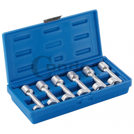 Flare Nut Socket Wrench Set, 6 pcs., open bi-hex 12-19 mm