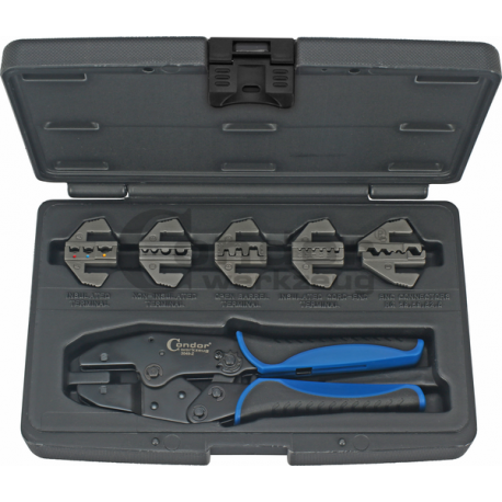 Ratchet Crimping Pliers, 5 pairs of jaws