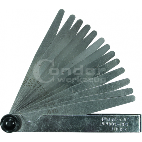 Feeler Gauges, 13 blades, 100 mm, 0.05-1.00 mm