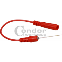 Diagnostikos kabelis / zondo antgalis su adatos galu 0,7mm / raudonas