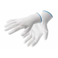 HOEGERT Перчатки рабочие полиуретановые, белые, размер 10, 12 пар