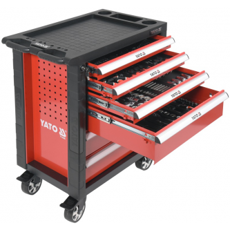 Įrankių vežimėlis YATO 6 stalčių su 177 įrankiais / YT-55300 