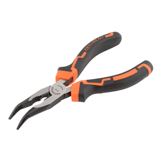 long nose pliers curved 180 mm (AvtoDelo) "Professional" 36438