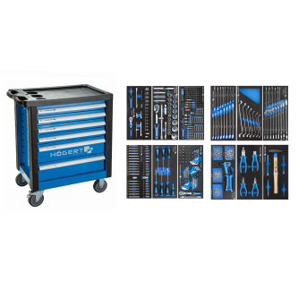 Įrankių vežimėlis 6 stalčių su 517 įrankiais