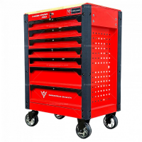 Įrankių vežimėlis 7 stalčių su 241 įrankiais (RED)