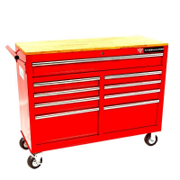 Darbastalis-įrankių vežimėlis 9 stalčių (raudonas)
