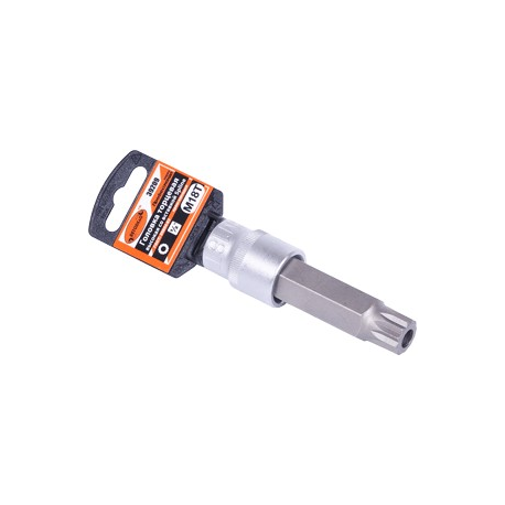 special socket-bit SPLINE M18 with hole (DR1/2"L100mm) (АvtоDеlо) Professional 39209
