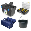 Tool boxes, buckets